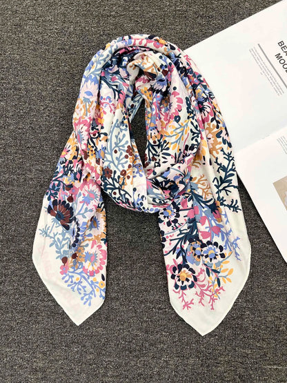 Foreign trade original order, Spanish fashion brand, new product, embroidered and printed multi style large square scarf