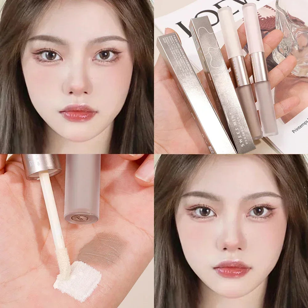 Double-ended Face Contouring Stick Matte Highlighters Nose Shadow Face Bronzer Facial Liquid Contour Stick Face Makeup Cosmetics