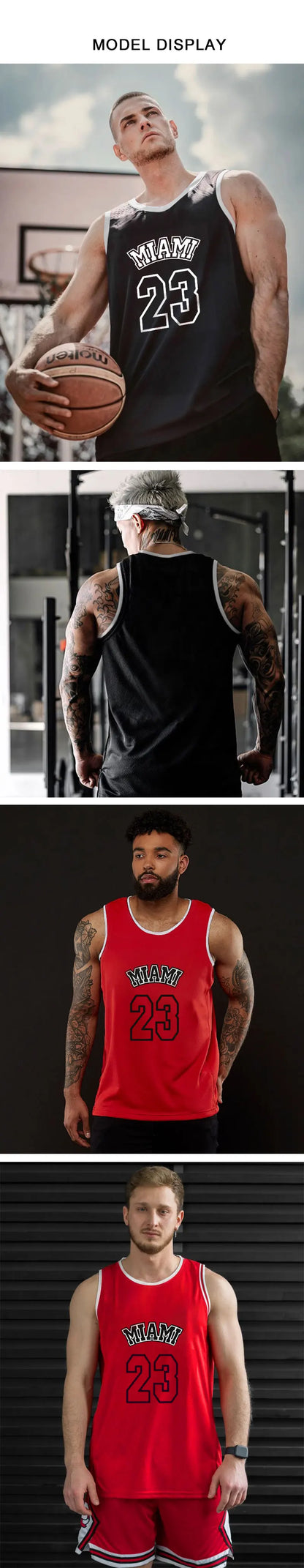 Summer Men's New Fashion James 23 Jersey Mesh Sweat-Absorbing Basketball Jerseys Comfortable Breathable Leisure Sports Tank Top