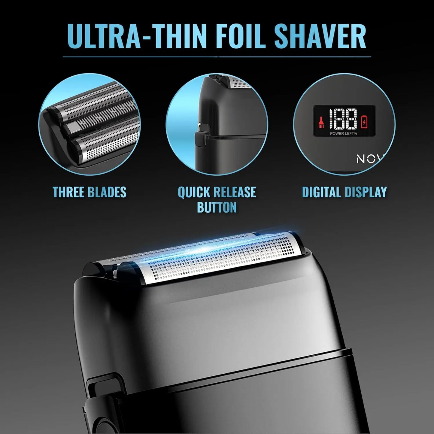 Professional Barber Clippers and Trimmer Set - Foil Shaver Professional Hair Clippers for Men, Mens Cordless Hair Clippers