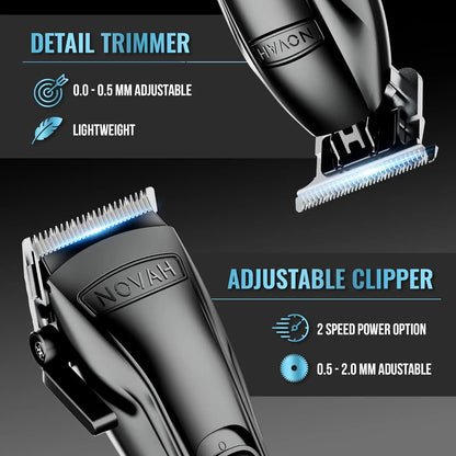 Professional Barber Clippers and Trimmer Set - Foil Shaver Professional Hair Clippers for Men, Mens Cordless Hair Clippers