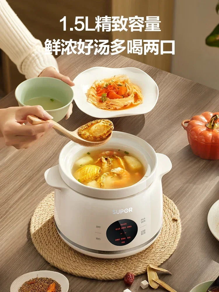 Household electric stew pot. Porridge cooking artifact. Automatic ceramic. Soup stew pot. Food supplement.