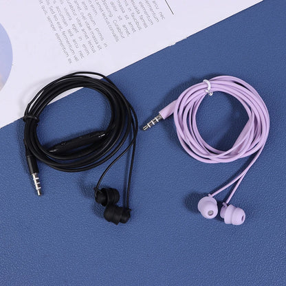 KJ15 Sleep Wired Earphones 3.5mm In-Ear Control Portable Sport Wired Headset With Mic Wired Headphones For Mobile Phones