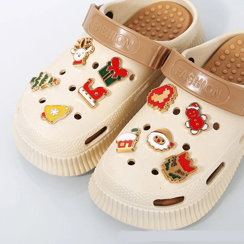 Children Hole Shoe Charms Women Shoe Decorations for Crocs DIY Xmas Theme Shoes Buckle Decoration for Croc Handbag Charm