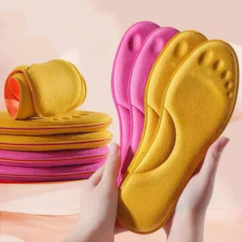 Thermal Plush Warm Insoles Women Men Winter Self Heating Massage Shoe Pads Sports Memory Foam Foot Care Inserts Padding