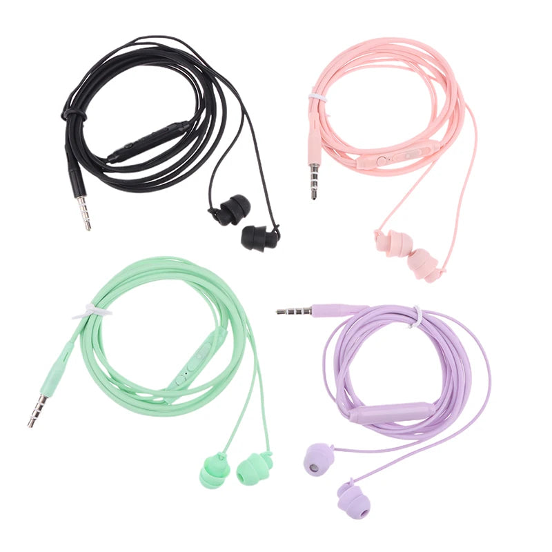 KJ15 Sleep Wired Earphones 3.5mm In-Ear Control Portable Sport Wired Headset With Mic Wired Headphones For Mobile Phones