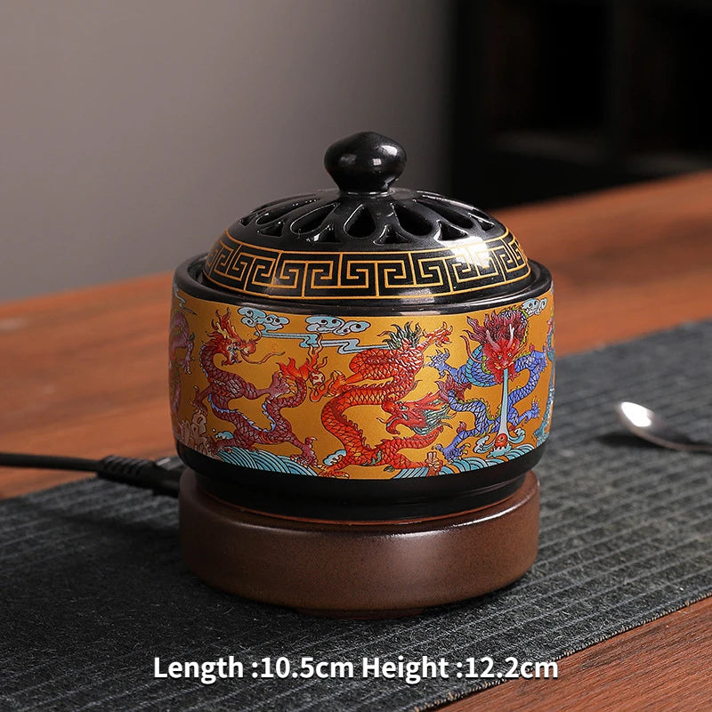 Ceramic Electric Incense Burner Home Indoor Timing Temperature Control Incense Burner Point/seal Incense Powder Heating Tools