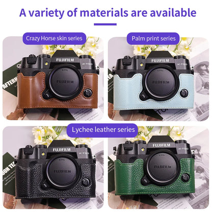 Suitable for Fuji X-T50 camera leather base micro single retro simple protective base leather cover wrist strap accessories