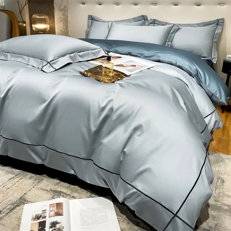 Embroidery Bedding Sets Egyptian Cotton Bed Sheet Set Luxury Duvet Cover Bedsheet Bed Linen Pillowcase 5 Stars Hotel Bedclothes