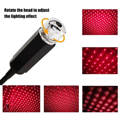 Romantic LED Car Roof Star Night Light Projector Atmosphere Galaxy Lamp USB Decorative Lamp Adjustable Car Interior Decor Light