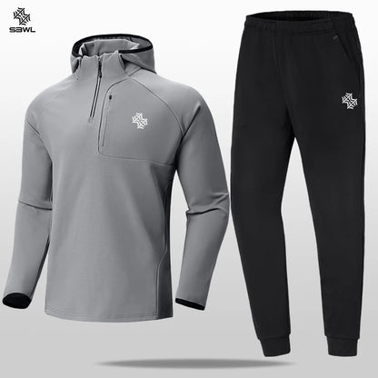 SBWL Men autumn and winter outdoor sports running fitness casual warm with long sleeve sports set indoor fitness casual clothing