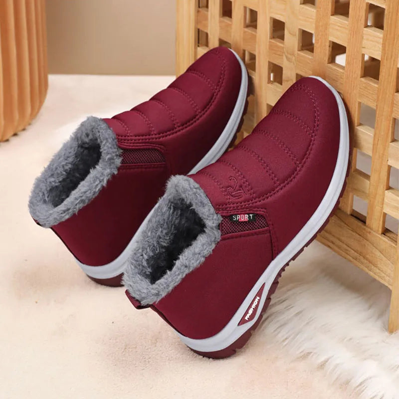 Lady‘s Casual Fashion Thicken Flat Shoes Lightweight Soft Comfortable Shoes Solid Warm Non-Slip Shoes For Winter