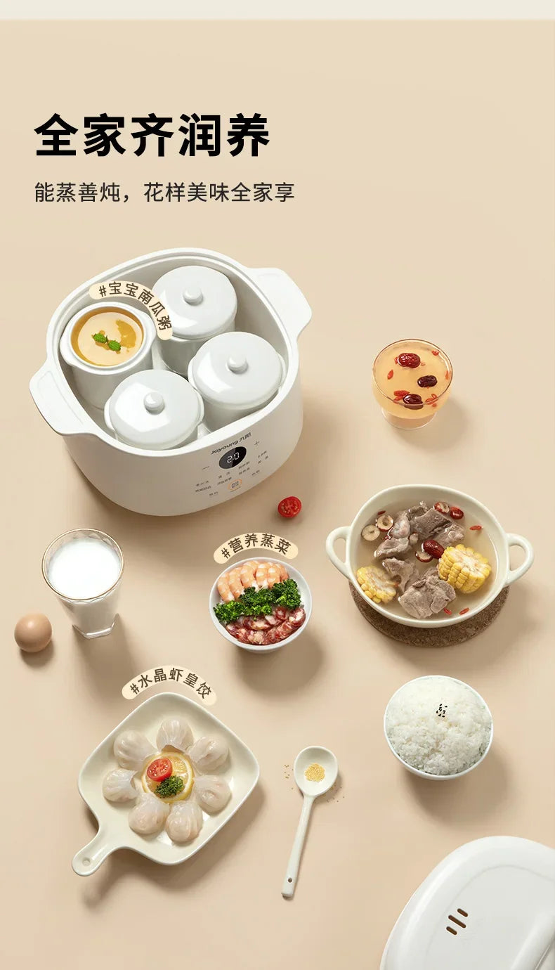 Electric stew pot, fully automatic，reservation function，water stew, household ceramic soup pot, small porridge cooking tool