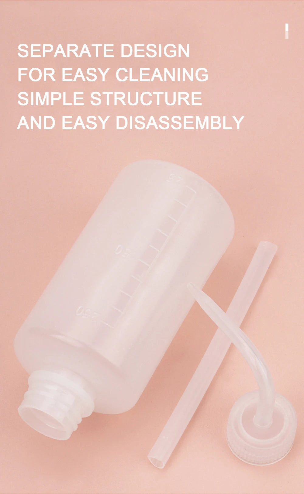 250/500/1000ml Clean False Eyelashes Elbow Pot Squeeze Bottle Washing Bottle Laboratory Measuring Bottle Supply With Scale