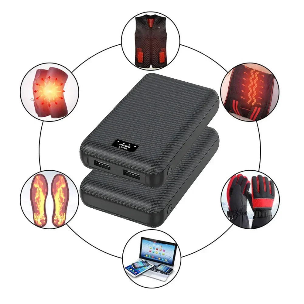 30000mAh Power Bank 5V 3A  Portable Charger Charging Power Supply Phone External Battery For Heated Vest Socks Heated Clothing