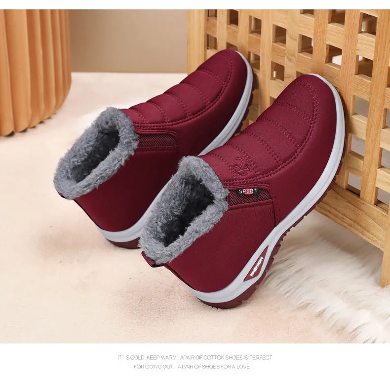 Lady‘s Casual Fashion Thicken Flat Shoes Lightweight Soft Comfortable Shoes Solid Warm Non-Slip Shoes For Winter