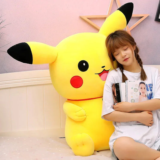 100cm Big Size Pokemon Large  Pikachu   Plush Toy Kawaii Stuffed Animal Soft Cartoon Doll Plushies Christmas Girls Gift