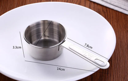 4 Pcs Stainless Steel Measuring Cups Kitchen Baking Tools Measuring Spoon Set Coffee Spoon Milk Powder Spoon with Scale