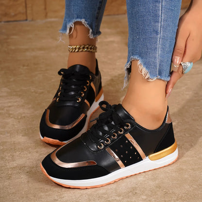 2024 New Lace Up Trend Platform Woman Casual Sport Shoes Women Fashion Lightweight Outdoor Running Sneakers Zapatos De Mujer