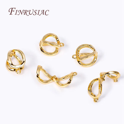 2 Sizes 18K Gold Plated Pearl Enhancer Clips Pendant Bail Connector Clasps For DIY Necklace Bracelet Jewelry Making