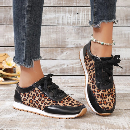 Women Casual Shoes Autumn Platform Leopard Sneakers Women Casual Flat Walking Shoes for Women Plus Size Outdoor Designer Shoes