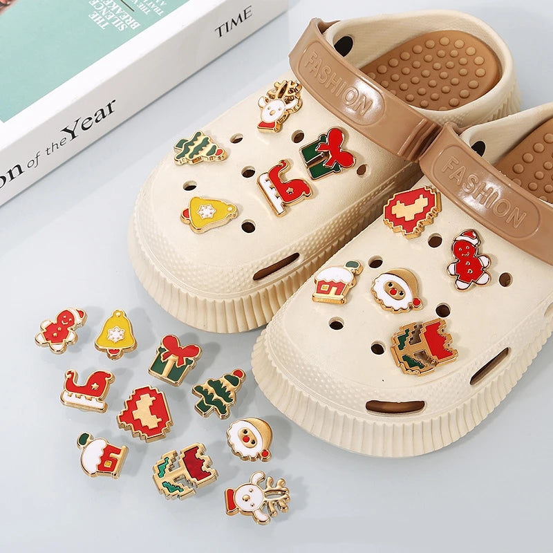 Children Hole Shoe Charms Women Shoe Decorations for Crocs DIY Xmas Theme Shoes Buckle Decoration for Croc Handbag Charm