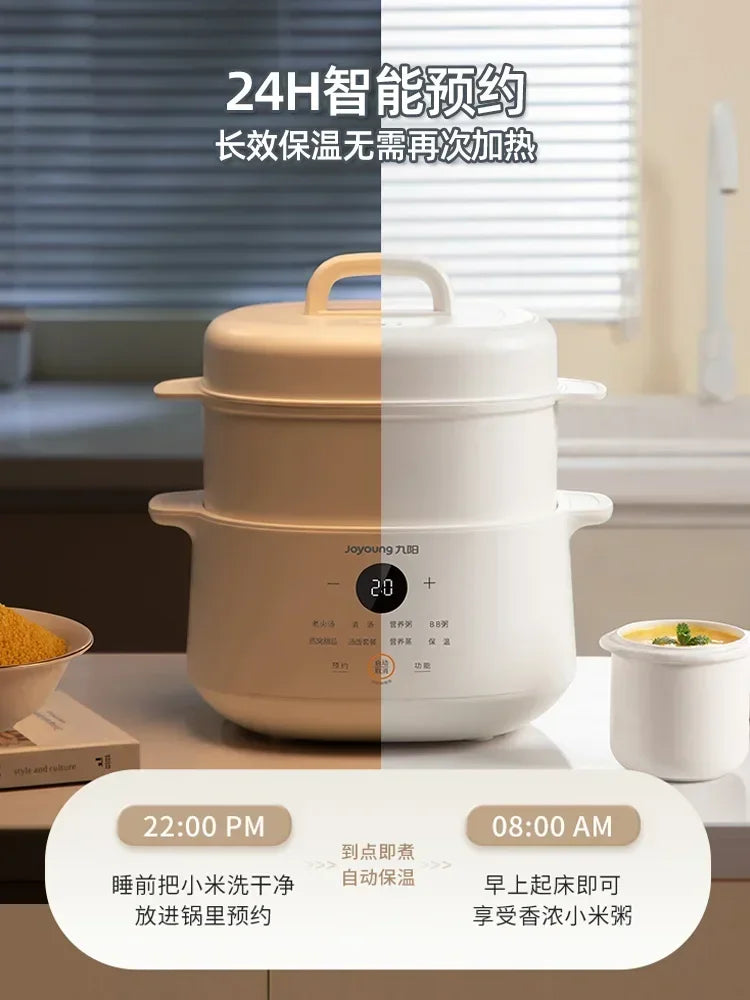 Electric stew pot, fully automatic，reservation function，water stew, household ceramic soup pot, small porridge cooking tool