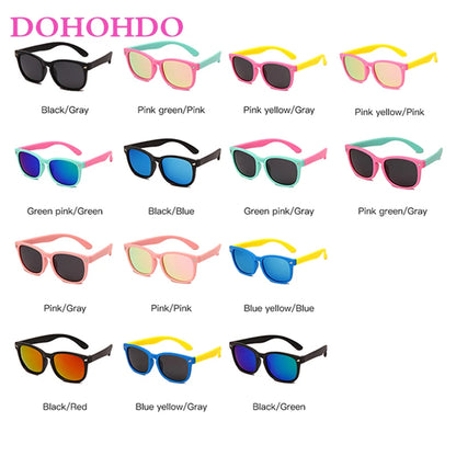 Retro Children Polarized Sunglasses TR90 Flexible Kids Sunglasses For Boys Girls Baby Gift Outdoors Goggle Shades Eyewear UV400