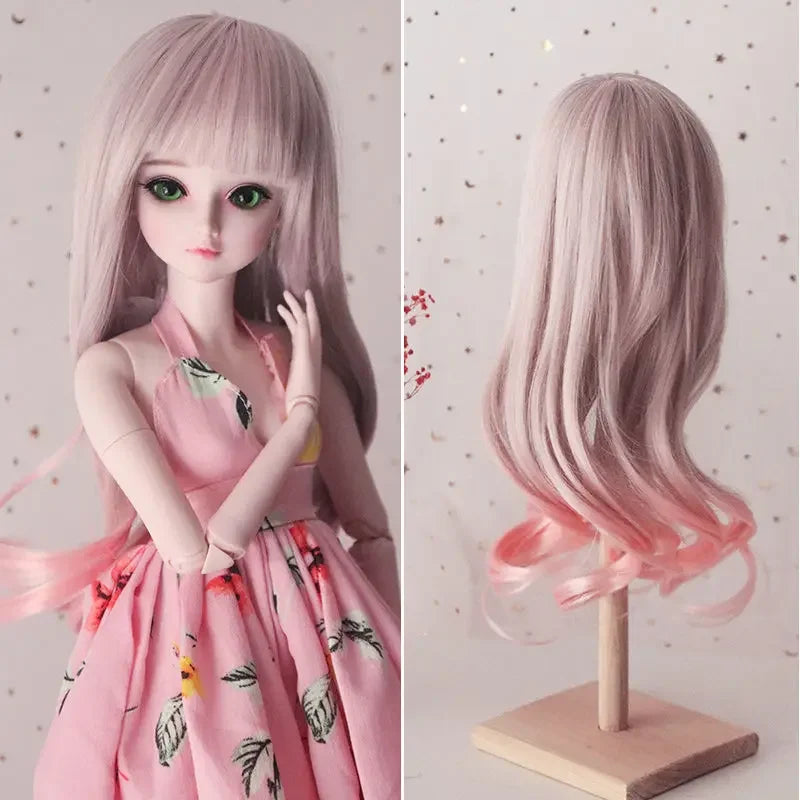 1/3 Bjd Wig 60cm BJD Dolls Handmade Wigs Curly Hair DIY Joints Doll Toys Fashion Wig  Fiber Dolls for Girls Barbie Accessories