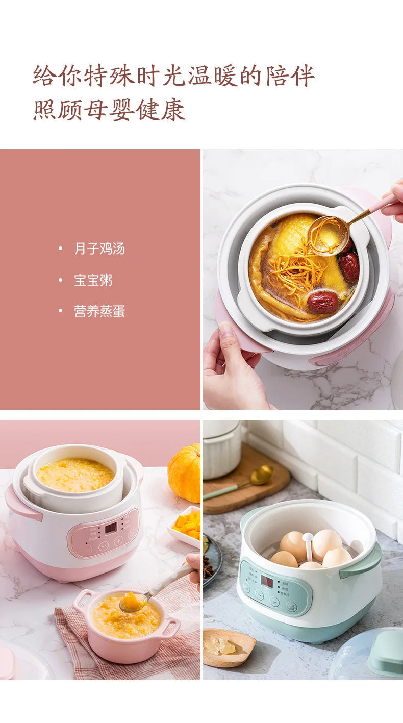 110V Appliances Electric Stewpot Porridge Soup Pot Ceramic Electric Stew Pot Household Automatic Intelligent Small Stew Pot