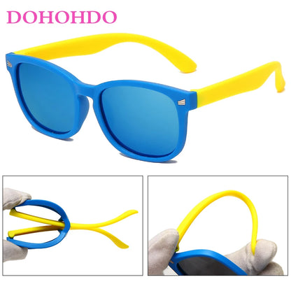 Retro Children Polarized Sunglasses TR90 Flexible Kids Sunglasses For Boys Girls Baby Gift Outdoors Goggle Shades Eyewear UV400