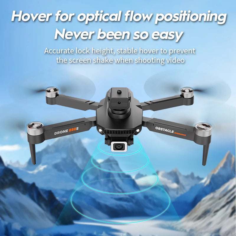 2024 New E88S Brushless Drone 8K HD Dual Camera Aerial Photography ObstacleA Voidance Flow Positioning Remote-Controlled Dron