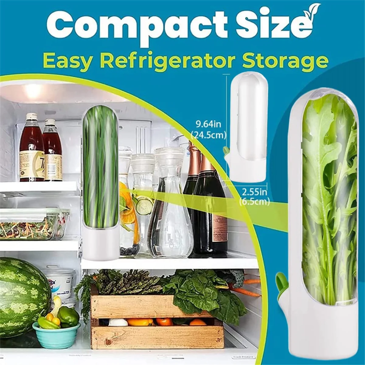 3PCS Herb Saver for Refrigerator Herb Freshs Keeper for Refrigerator,Herb Storage for Cilantro,Parsley, Asparagus