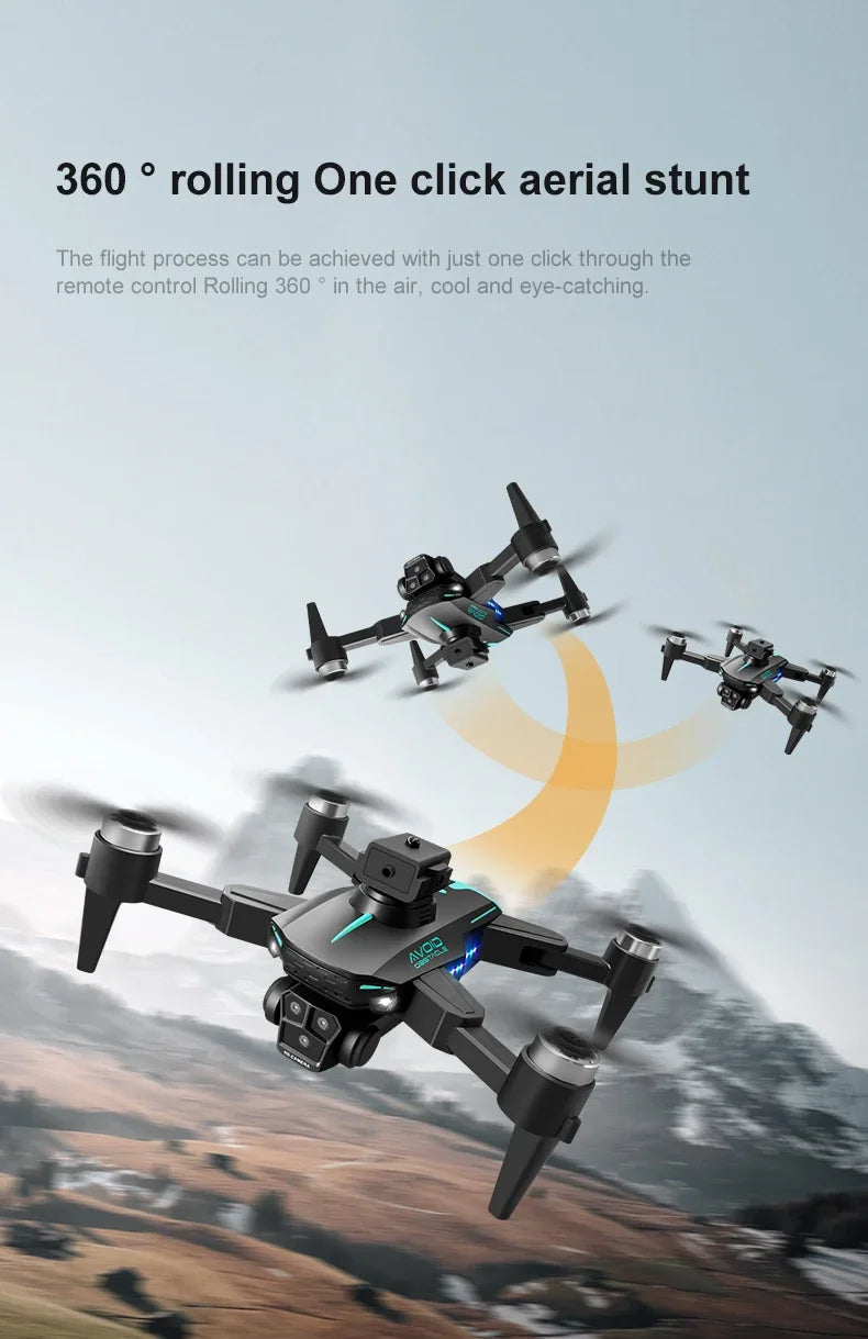 2024 New KY605S Screen Control Drone With Display Screen Obstacle AvoidanceThree Camera HD Aerial Photography Dron Toys Gift