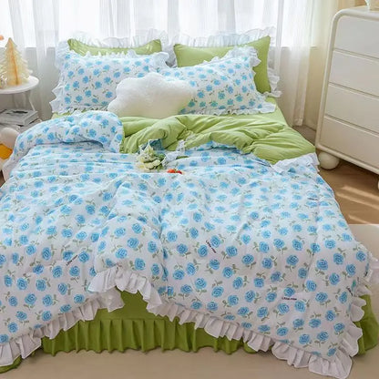 Japan Style Summer Quilt Soft Breathable Quilted Duvet Queen Skin Friendly WashableThin Comforter Lightweight Blanket