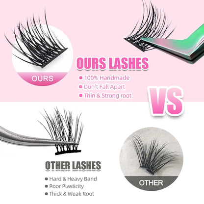 YUANZHIJIE 144 Volume New DIY Cluster Eyelash Extension Segmented Natural Lighter Eyelashes Bundles Makeup Tools Halloween