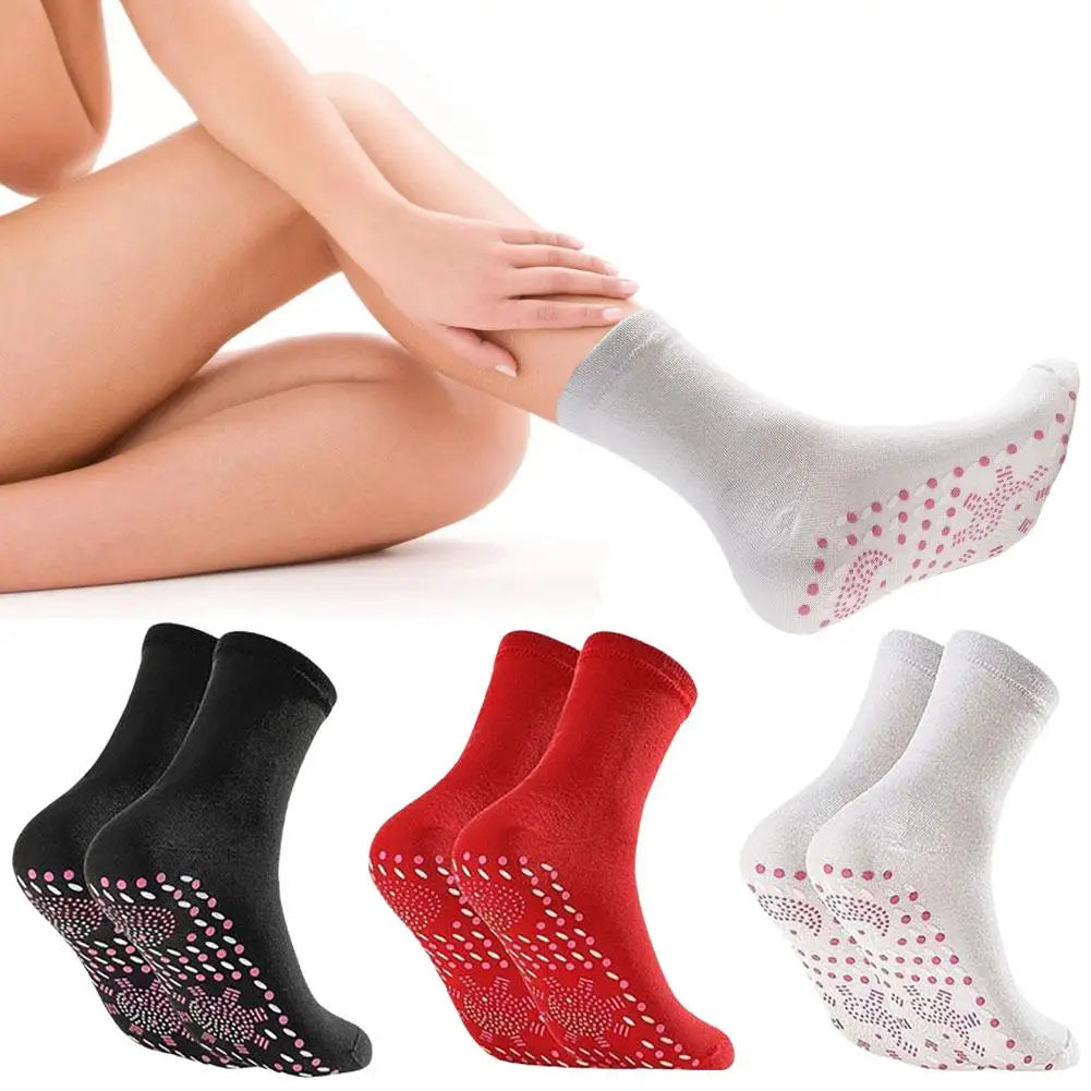 1 Pair Self Heating Socks Tourmaline Magnetic Socks Health Care Therapy Socks Men Women Foot Massager Winter Warm Socks