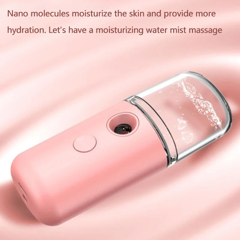 30ML Mini Facial Steamer Personal Nano Sprayer USB Nebulizer Humidifier Moisturizing Hydrating Women Beauty Skin Care Tool