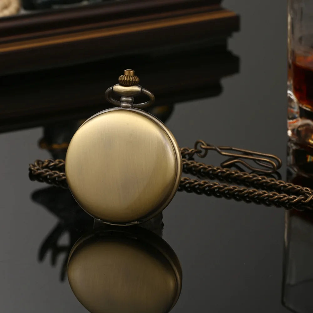 Hand Wind Mechanical Men Pocket Watch Luxury Gold Steampunk Necklace Chain Pendant Vintage Dress Fob Watches for Weeding Gift