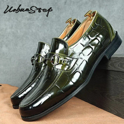 Luxury Mens Leather Shoes Genuine Leather Horsebit Loafers Moccasin Social Casual Shoes Wedding Formal Dress Driving Men Shoes