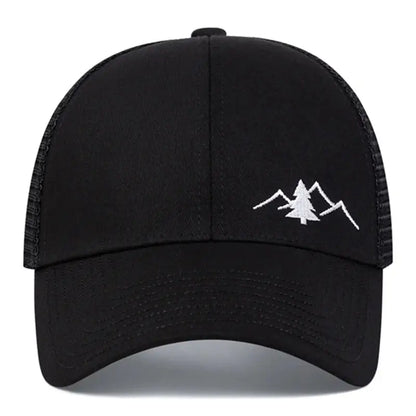 Unisex Mountain Embroidery Breathable Baseball Net Caps Spring and Autumn Outdoor Adjustable Casual Hats Sunscreen Hat