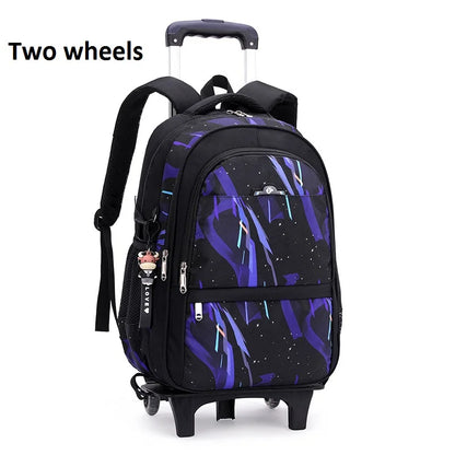 Waterproof School Bags for Boys Trolley Schoolbag Kids' Luggage Book Bags Men Backpack with 6 Wheels Stairs Mochila Escolar Sac