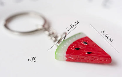 Mini Watermelon Keychain Simulation Fruit Watermelon Food Toy Model Keyring Car Phone Bag Pendant Ornaments Gift Jewelry Trinket