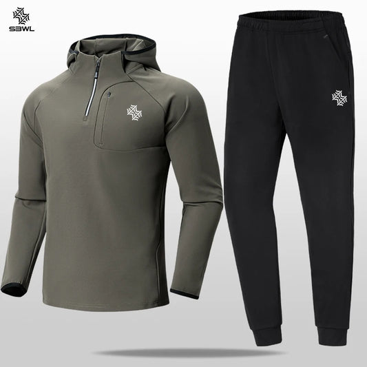 SBWL Men autumn and winter outdoor sports running fitness casual warm with long sleeve sports set indoor fitness casual clothing