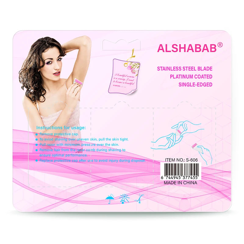 ALSHABAB 6PCS Set Disposable Razor for Women Shaving 1 Blade Stainless Body Bikini Hair Removel Tool Pink Color Manual Shaver