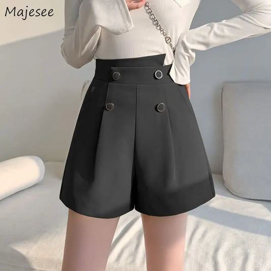 Shorts Women Office Lady Casual Simple Vintage Summer Korean Style High Waist Elegant New Fashion Streetwear Hotsweet All-match