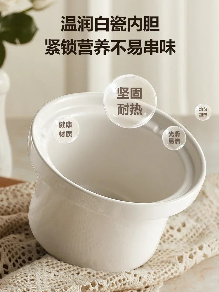 Household electric stew pot. Porridge cooking artifact. Automatic ceramic. Soup stew pot. Food supplement.