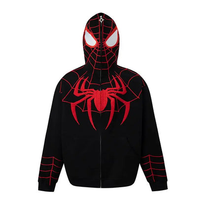 Marvel anime cartoon Spider-Man hooded sweatshirt for women pure cotton new spring and autumn cardigan couple zipper jacket gift