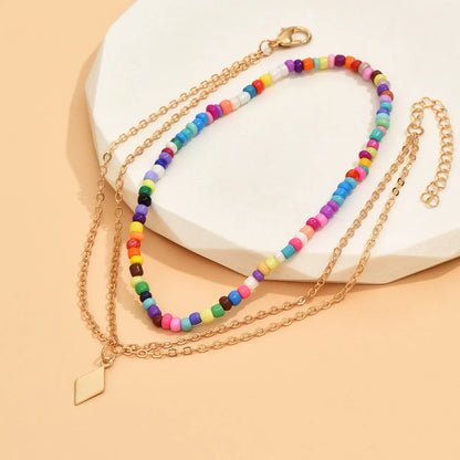 4pcs/set Boho Multilayer Beads Heart Chain Anklet Bracelet Charm Anklet Sandals Barefoot Beach Foot Bridal  Jewelry J043