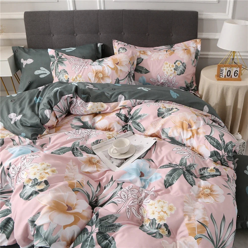 Luxury Bedding Sets 2/3 Pcs Nordic Butterfly Pattern Northern Europe Duvet Cover Set 220x240 200x200 for Adult King Queen Twin